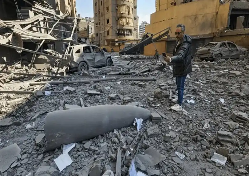 Smoke rises over Beirut’s southern suburbs after Israeli airstrikes targeting Hezbollah infrastructure.