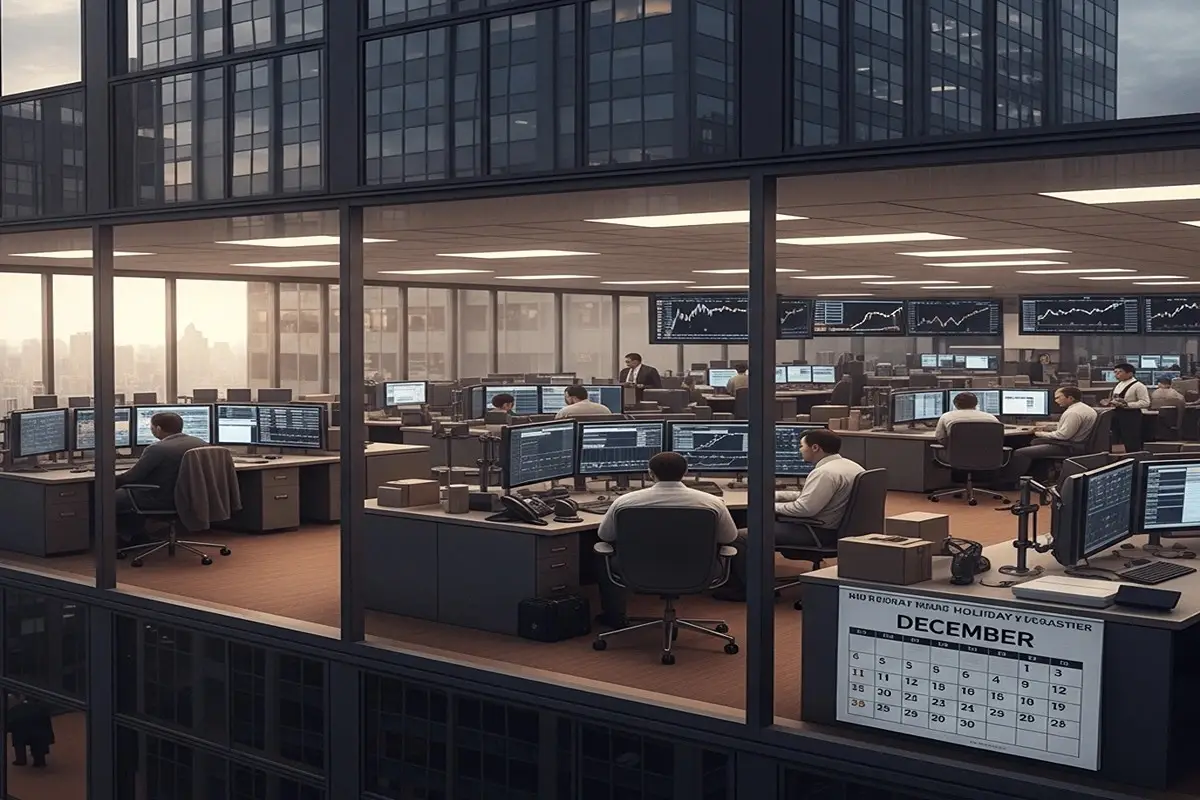 Stocks in the financial services sector get ready for less trading over the holidays