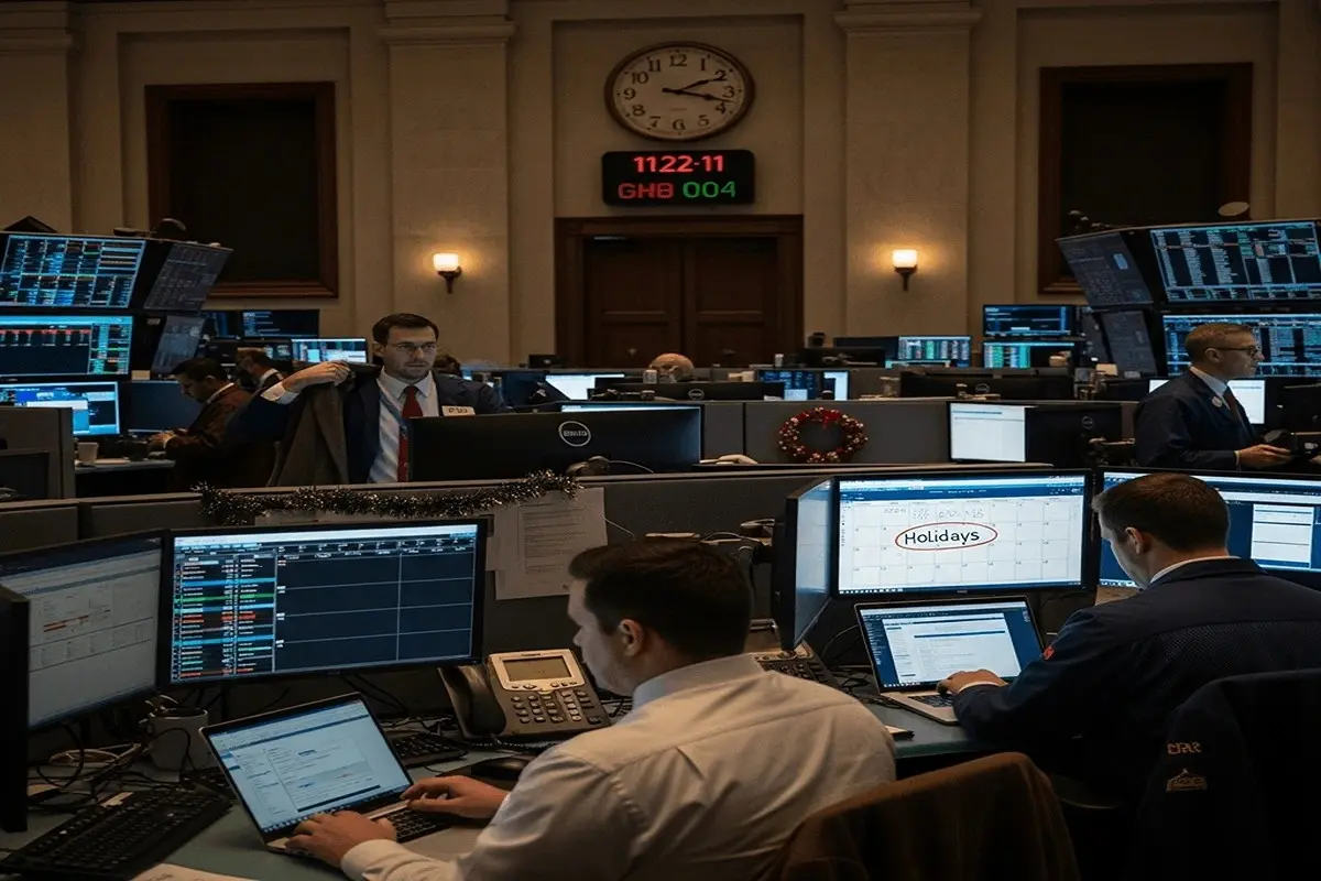 Stocks in the financial services sector get ready for less trading over the holidays